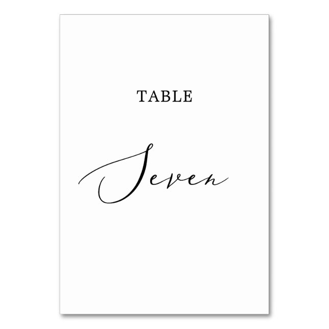 Numéro De Table Calligraphie noire délicate Tableau Sept (Par défaut)