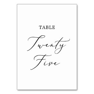 Numéro De Table Calligraphie noire délicate Tableau Vingt-cinq