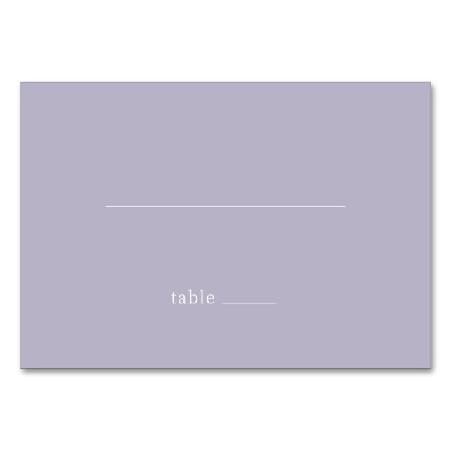 Numéro De Table Calm Lavender Minimalist Table Number (Devant)