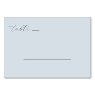 Numéro De Table Calme Bleu Minimaliste Ligne