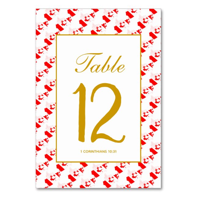 Numéro De Table CANADA Banquet Célébration Mariage (Par défaut)