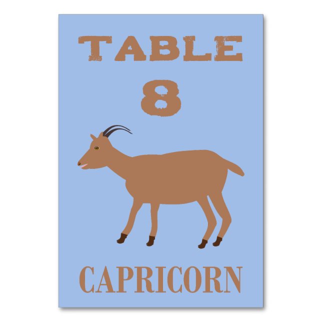 Numéro De Table Capricorne étoile signe chèvre personnalisée (Par défaut)