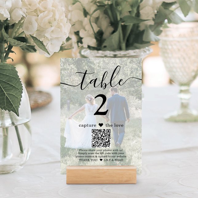 Numéro De Table Capturez le Mariage photo Love QR Code Light 2 (Créateur téléchargé)