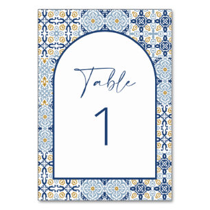 Numéro De Table Carrelage bleu et jaune d'Amalfi