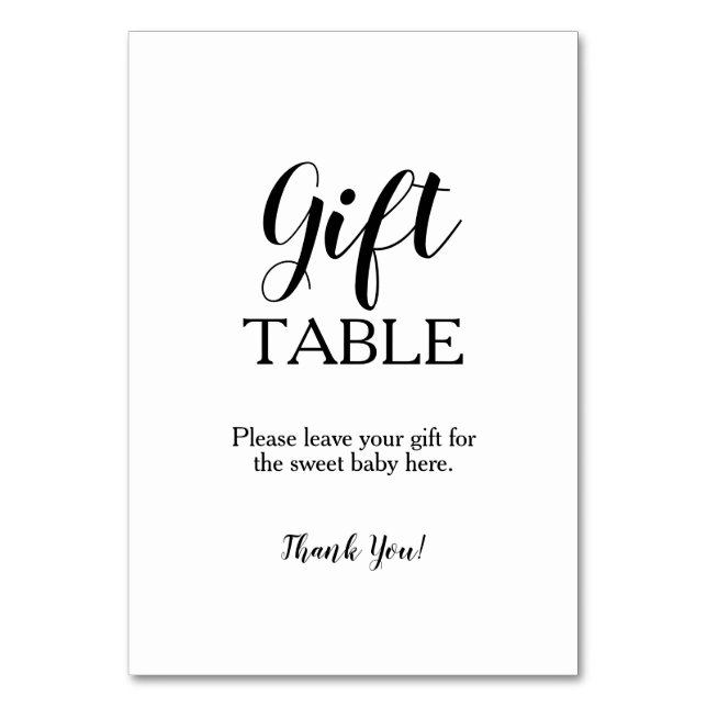 Numéro De Table Carte-cadeau Simple Black Calligraphy (Par défaut)