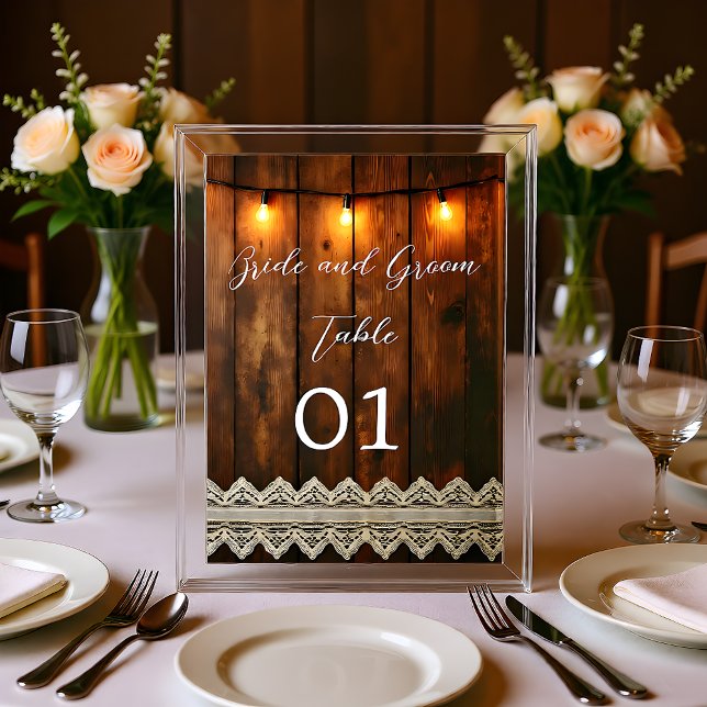 Numéro De Table Carton de Table de Mariage en Bois Rustique et Den (Créateur téléchargé)