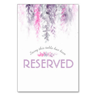 Numéro De Table Cascadère fleurs violet rose de l'aquarelle réserv