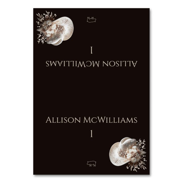 Numéro De Table Casquette blanc Cowgirl avec Fleurs Icône Pork (Par défaut)