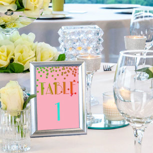 Numéro De Table Célébration Flamant rose rose Anniversaire Centerp