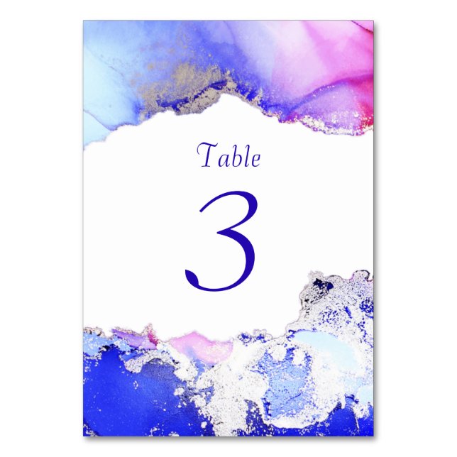 Numéro De Table Céleste rose violet argenté Abstrait (Par défaut)