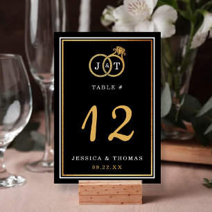Numéro De Table Cercles Mariages Chic Faux Gold Foil