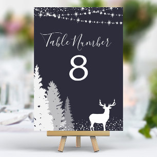 Numéro De Table Cerf des Bois Marine