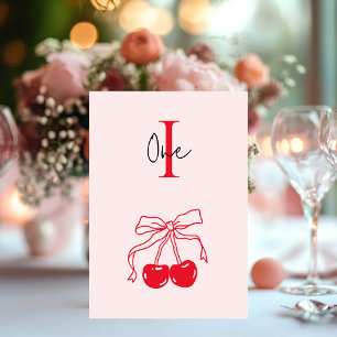 Numéro De Table Cerise rose et rouge
