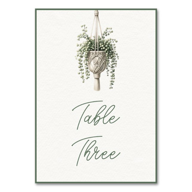 Numéro De Table Chaîne de perles : Boho Chic Botanical Green (Par défaut)