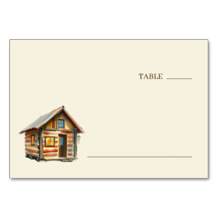 Numéro De Table Chalet Rustique Aquarelle Cozy