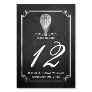 Numéro De Table Chalkboard Hot Air Balloon Collection Mariage