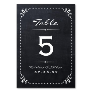 Numéro De Table Chalkboard Rustic Chic Numéros de tableau