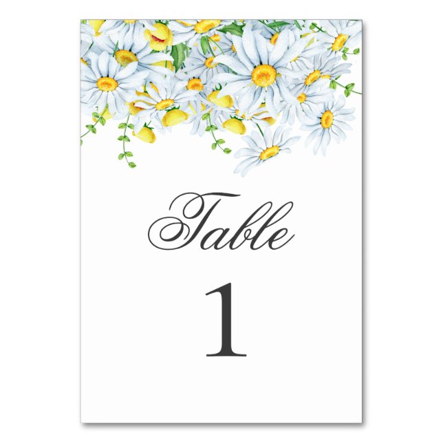 Numéro De Table Chamomille d'été. Mariage des fleurs du jardin de  (Par défaut)