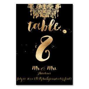Numéro De Table Chandelier PixDezines/Faux Gold/table 8