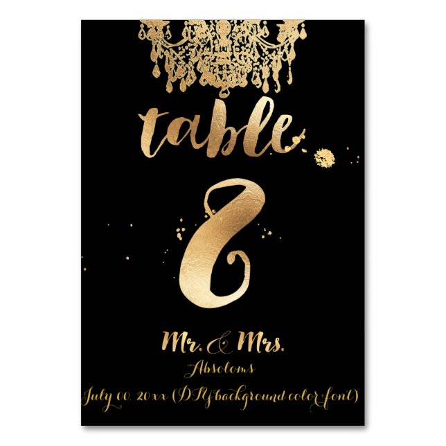 Numéro De Table Chandelier PixDezines/Faux Gold/table 8 (Par défaut)