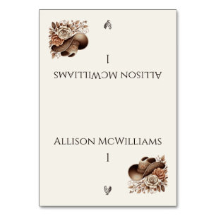 Numéro De Table Chapeau de cowgirl Country Western avec fleurs Vol