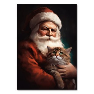 Numéro De Table Chat Perse avec Noël Festif du Père Noël