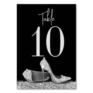 Numéro De Table Chaussures à talon élevé élégant moderne Argent No