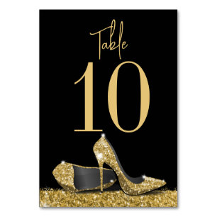 Numéro De Table Chaussures à talon Or Élégant Moderne