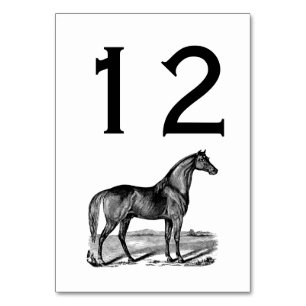 Numéro De Table Cheval debout vintage