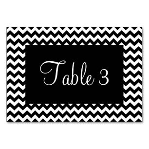 Numéro De Table Chevron noir et blanc numéroté