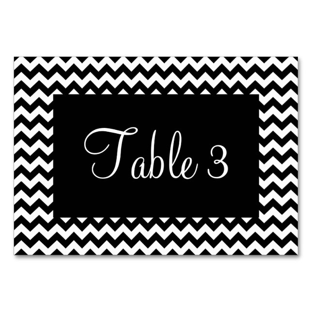 Numéro De Table Chevron noir et blanc numéroté (Dos)