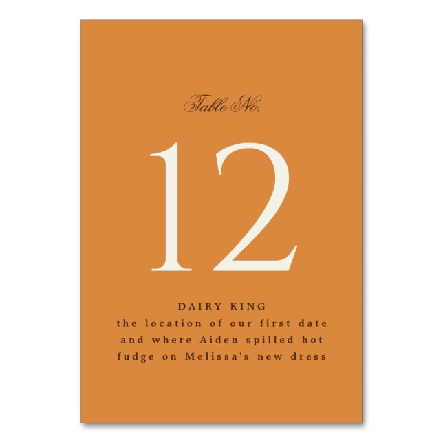 Numéro De Table Chic Citrouille Orange Event Table Tente Sign (Par défaut)