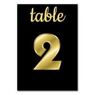 Numéro De Table Chic Métallo Noir Table Numéro 2