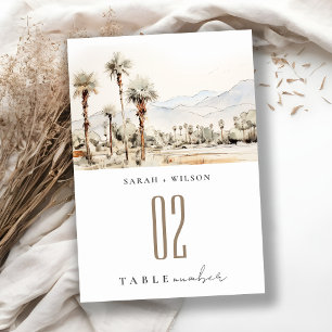 Numéro De Table Chic Palm Springs California Mariage paysager