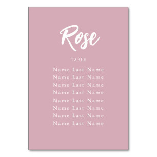 Numéro De Table Chic Rose Nom de table personnalisée Assignation d