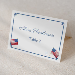 Numéro De Table Chic Rouge Blanc Bleu USA Drapeau Mariage Place Ca