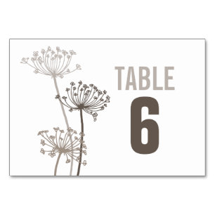Numéro De Table Chiffres de la table de mariage de fleurs graphiqu