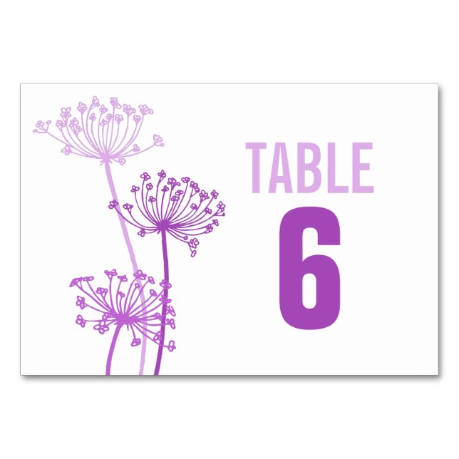 Numéro De Table Chiffres de la table de mariage de fleurs graphiqu (Dos)
