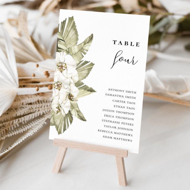 Numéro De Table Chiffres du Mariage blanc orchidée (Créateur téléchargé)