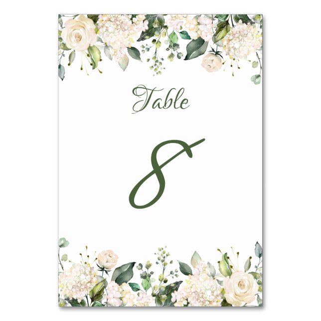 Numéro De Table Chiffres du Mariage de fleurs blanches (Par défaut)
