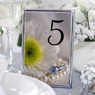 Numéro De Table Chiffres du Mariage de la marguerite blanche et de