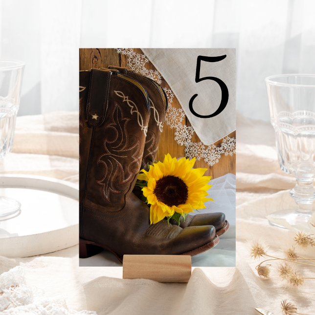 Numéro De Table Chiffres du Mariage du tournesol et de la dentelle (Créateur téléchargé)