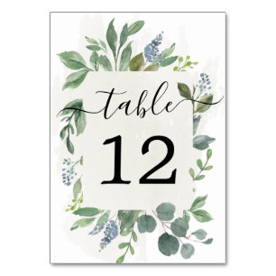 Numéro De Table Chiffres du Mariage Dusty Blue Eucalyptus
