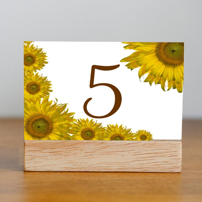 Numéro De Table Chiffres du tableau de bord du tournesol jaune (Créateur téléchargé)