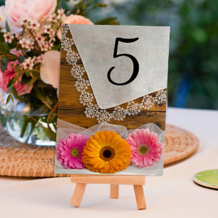 Numéro De Table Chiffres du tableau du Mariage campagnard Daisy Tr