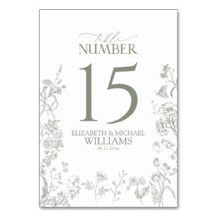 Numéro De Table Chinoiserie French Green Victorian Réception