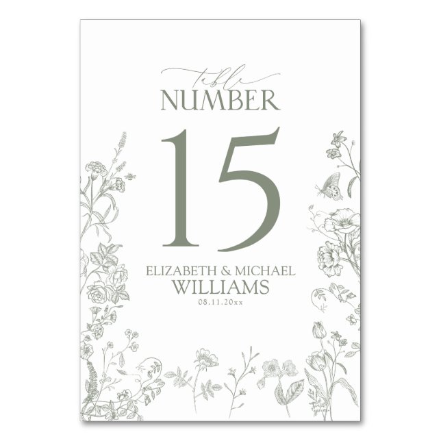 Numéro De Table Chinoiserie French Green Victorian Réception (Par défaut)