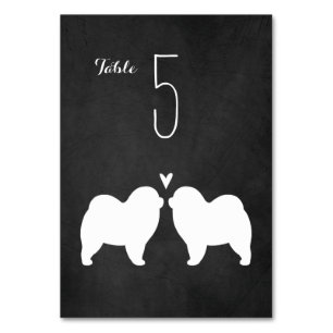 Numéro De Table Chow Chow Silhouettes Réception de mariage