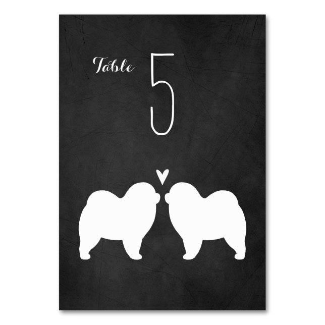 Numéro De Table Chow Chow Silhouettes Réception de mariage (Par défaut)