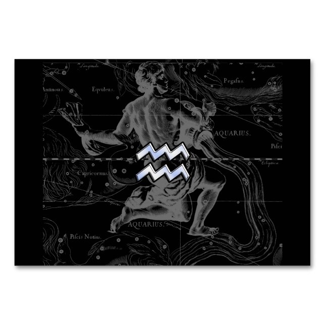 Numéro De Table Chrome comme Aquarius Zodiac Connexion Hevelius (Devant)
